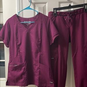 Grey's Anatomy Women's Scrub Set in Burgundy